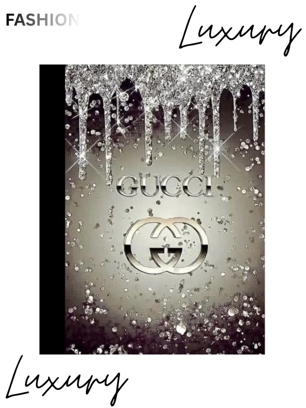NOTEBOOK: Silver & Crystal Icicles w/Silver Ombré Logo, NWOT